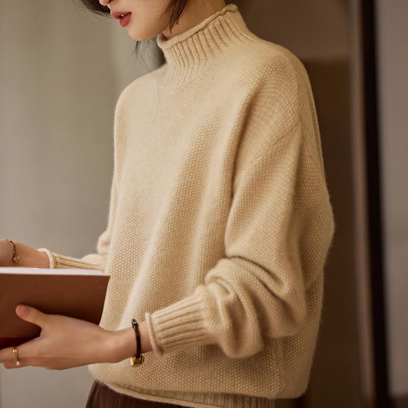 Women's Cashmere Sweater Qinghe Cashmere 30% Cashmere 70% Wool Autumn and Winter Pullover Warm and Fashionable