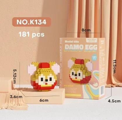 Stitch LinaBell Hello Kitty Sanrio Construction Blocks Damo Egg Cartoon Figrues Bricks Children's Assembly Playthings Model Present