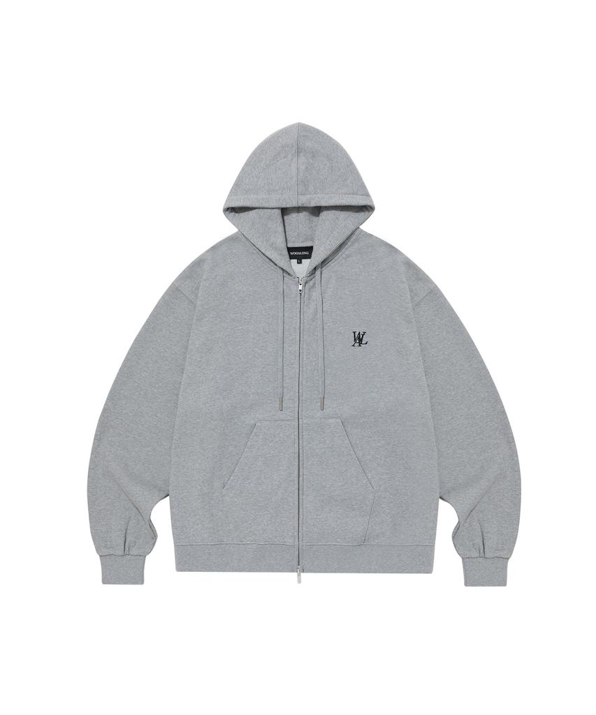 Wooalong (Fleece)Signature Hood Zip-Up - Gray