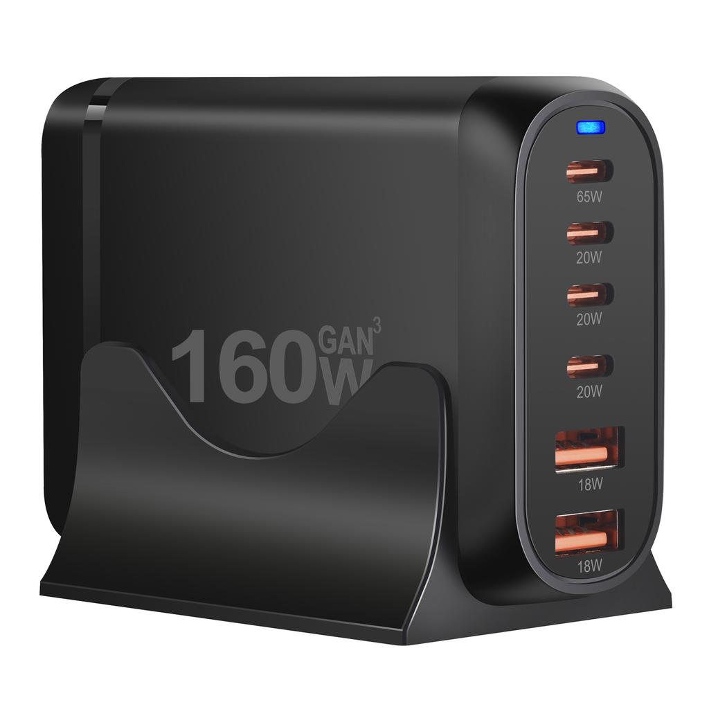 160W GaN Charger 160W Fast Charging 4 Type C 100W 20W for MobilePhone for Laptop Power Desktop Adapter Charger