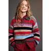 ELLE KIDS Girls' Striped Retro Polo Knit Sweater