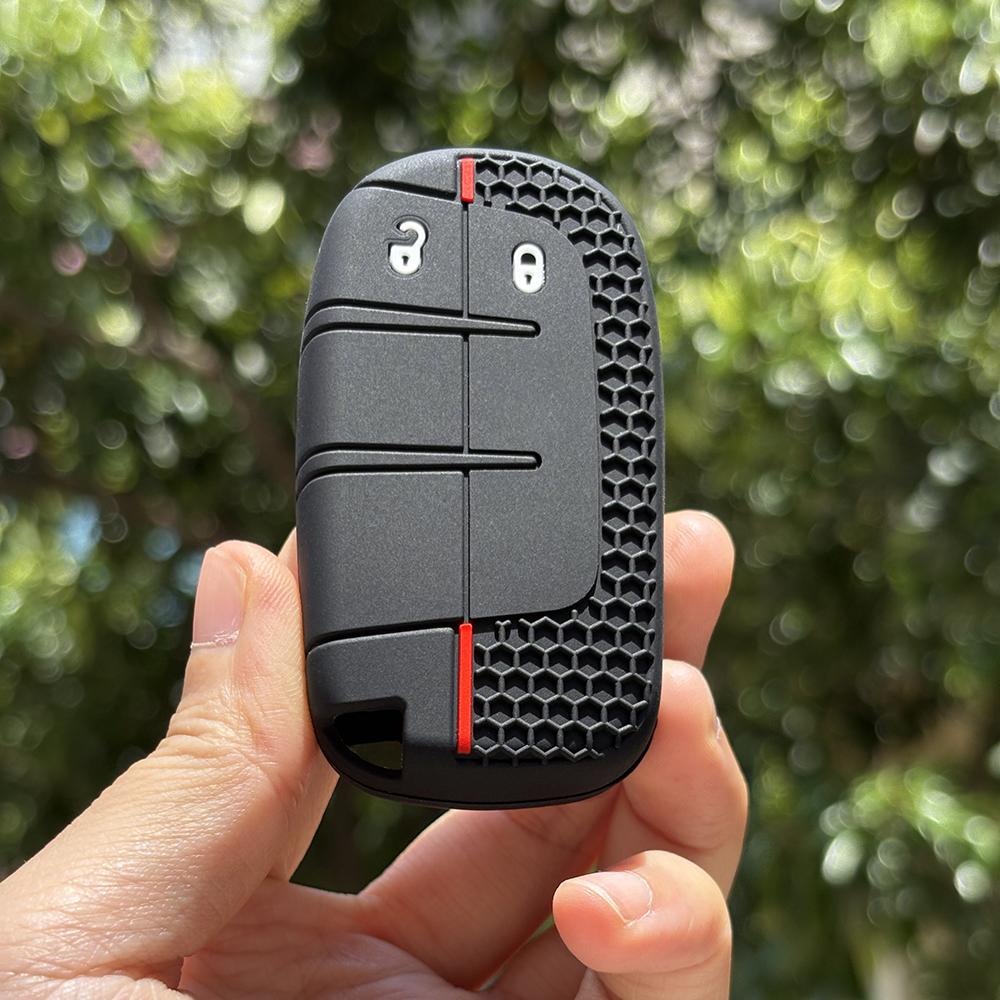 Keychain Protection For Jeep Cherokee Limited Grand Compass Dodge Journey Hellcat Chrysler 300C Ii Silicone Key Cover Fob Holder
