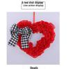 Red Roses Heart-Shaped Mother's Day Wreath - Fabric Door Decoration for Spring Festivities