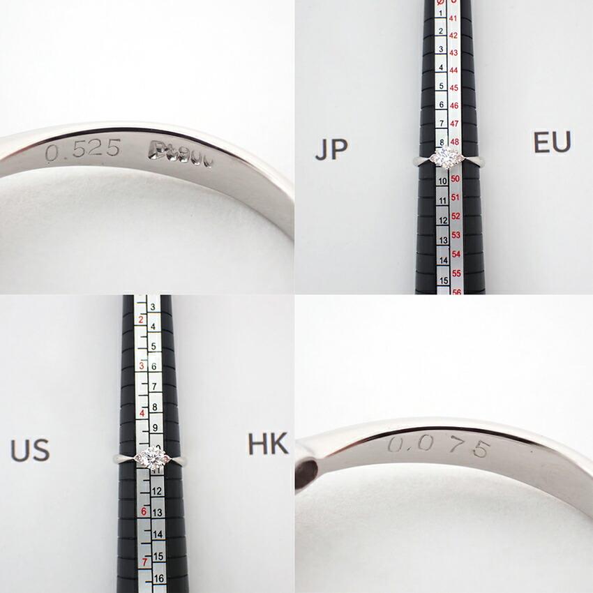 [Used] Pt900 Diamond 0.075ct / 0.525ct Ring / Size 9 / g526-23