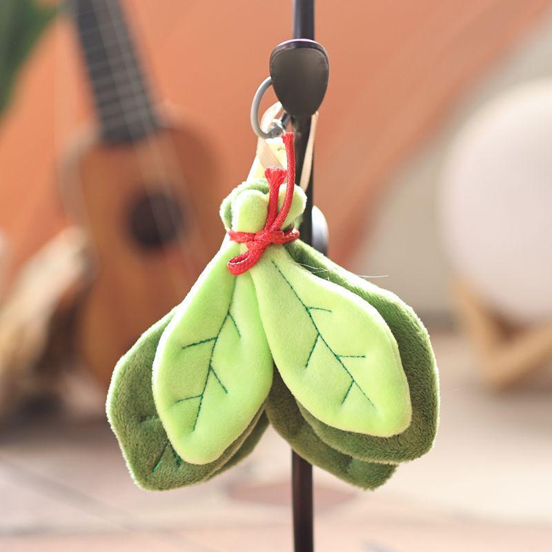 

1Pcs Creative Snowflake Keyring Good Luck Pomelo Leaf Pendant Green Portable Dispelling Bad Luck Key Chain Birthday Gift