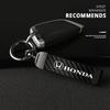 Carbon Fiber Leather Car Keychain Auto Emblem Key Ring For Honda Civic Accord Crosstour Spirior Odyssey Avancier UR-V Sienna JS1