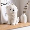 Small Samoyed Collectible Cute Sitting Dog Figurine 3D Printed Smiling Puppy Statue Healing Compact Shelf Figurine Animal Desktop Ornament for Home