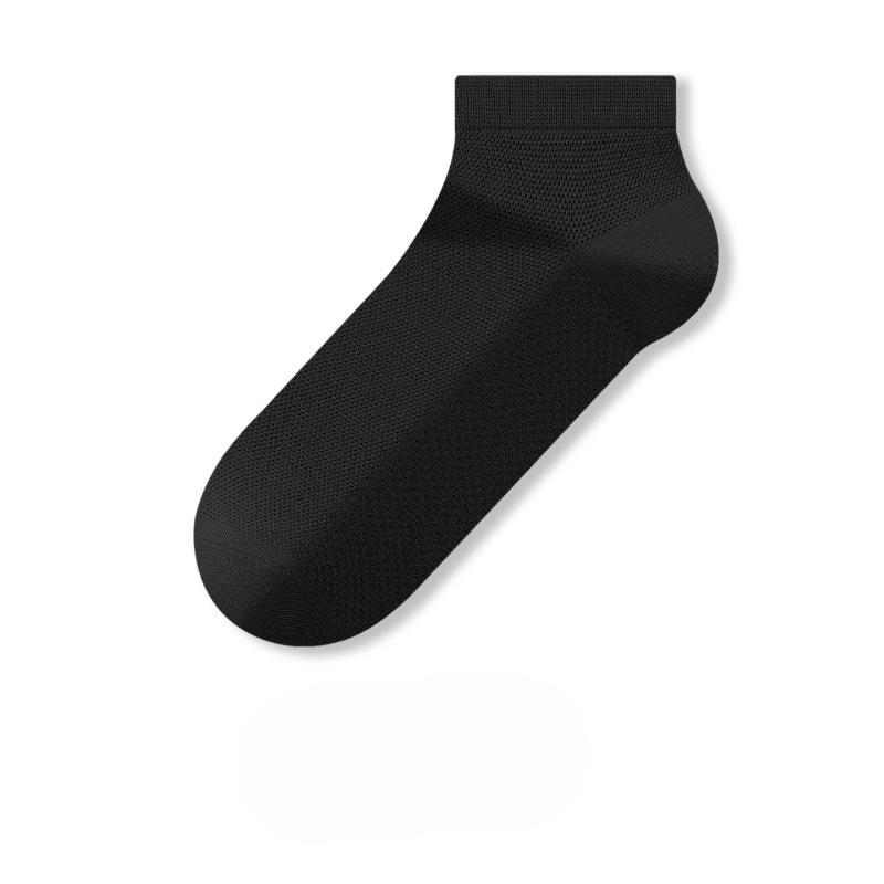 

Men s Summer Mesh Breathable Thin Business Solid Color Short Socks with Sweat Absorption, Odor Resistance and Non-Slip Heel - Boat Shoes 1 pair чёрный