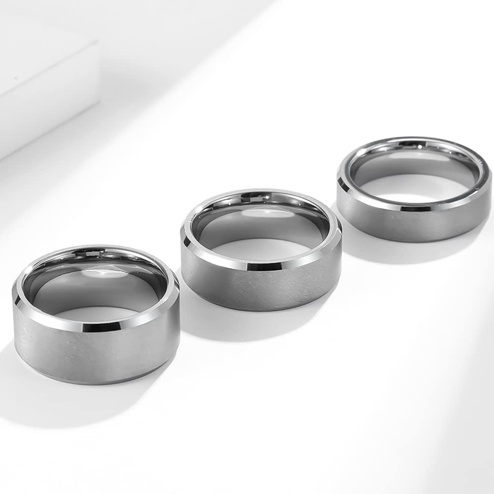 Rockyu Tungsten Flat Rings 2mm 4mm 6mm and 8mm Matte Finish Direct from Japan