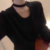 Round Neck Women's Sexy Loose Wool Knit Halter Top with Ribbon Design