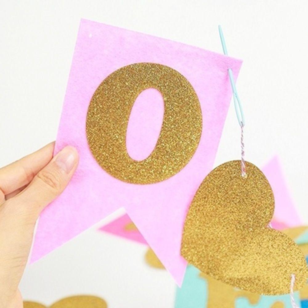 Prince Princess ONE Gold Glitter Bunting Banner Garlands 1st Birthday Party Decor Hanging Flag