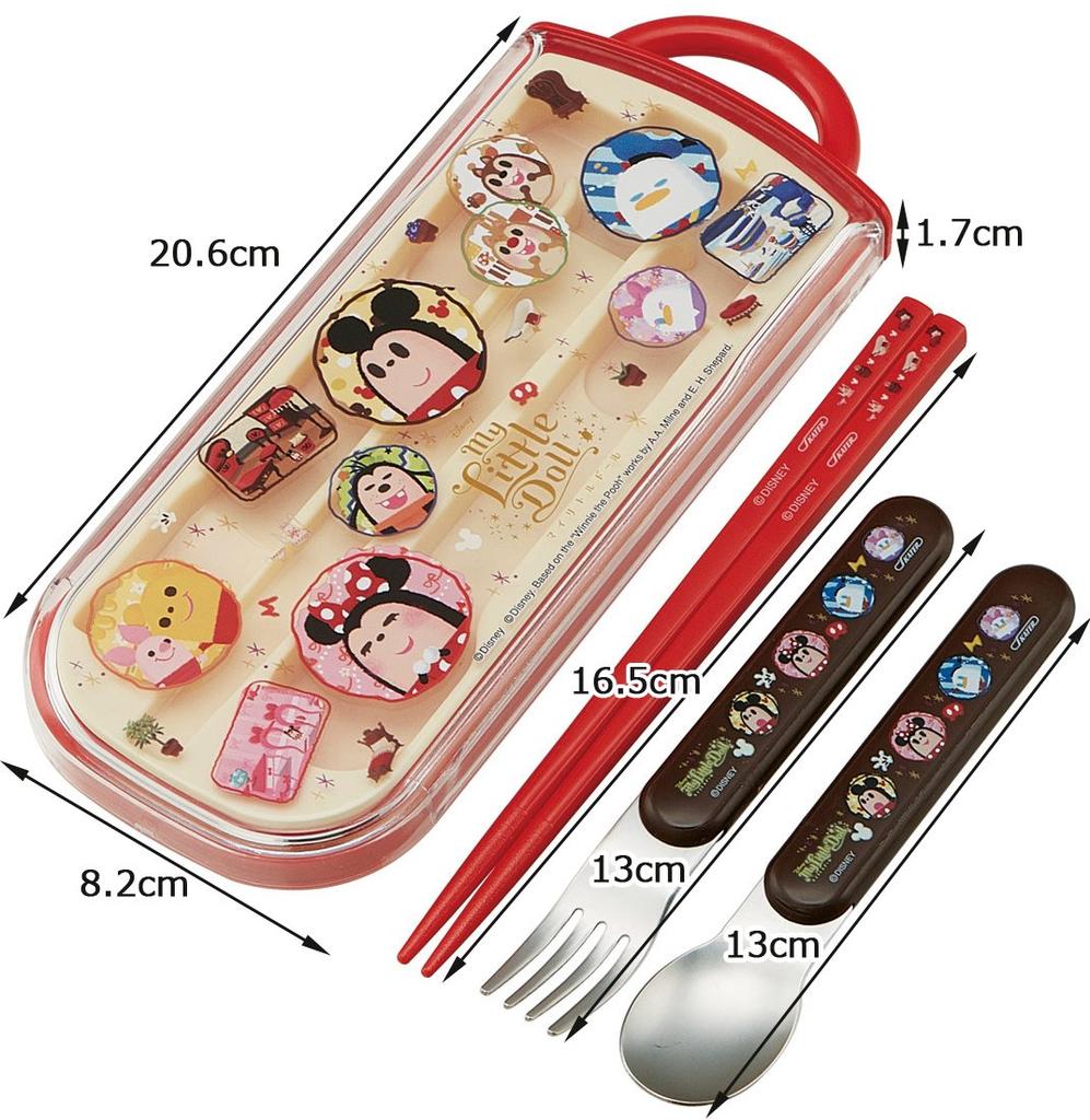 Skater Bento TCS1AM Essstäbchen/Besteck, Transparent/Rot, 16,5cm,