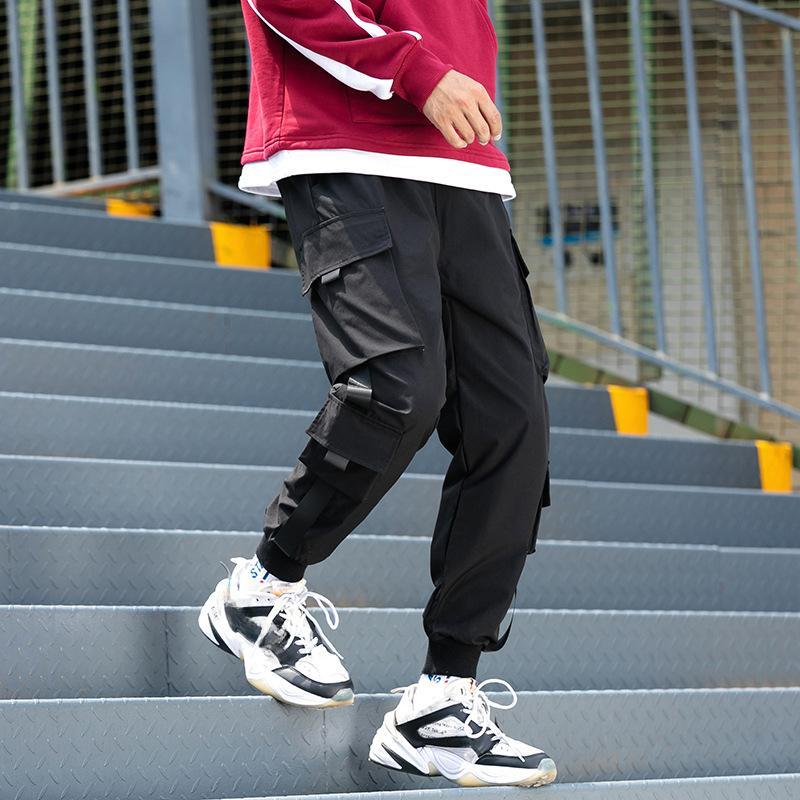 Fashion Men's Cargo Pants Casual Hip Hop Hit Color Multiple Pockets Trousers Streetwear Pants Sportswear Sweatpants