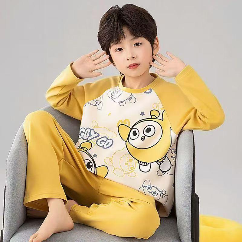 2026 Autumn Two-Piece Pajama Set for Boys - Long Sleeve & Pants