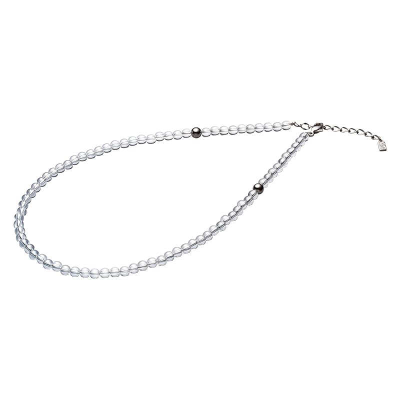 Phiten Crystal Necklace, 5mm Beads, 40cm, Natural Crystal Beads, [Favorite of Athlete Akira Ochiai] [Favorite of the Komazawa University Track and