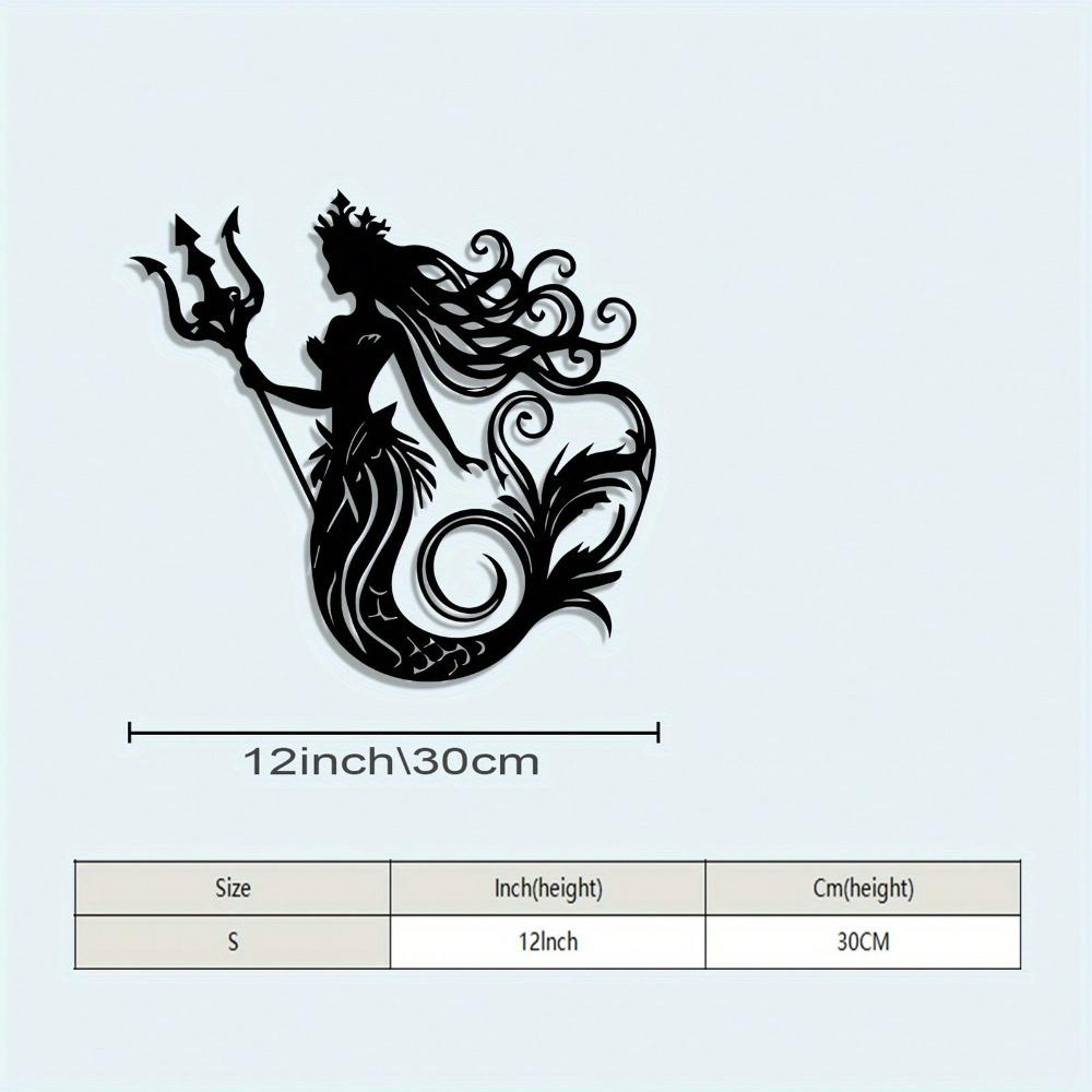 Mermaid Metal Wall Art Rust Proof Iron Statue Bathroom Decor Valentine Gift Beach Home Mural