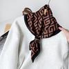 Mary Herringbone cashew silk scarf, color-blocking square scarf, literary vintage small scarf, decorative scarf, breathable scarf