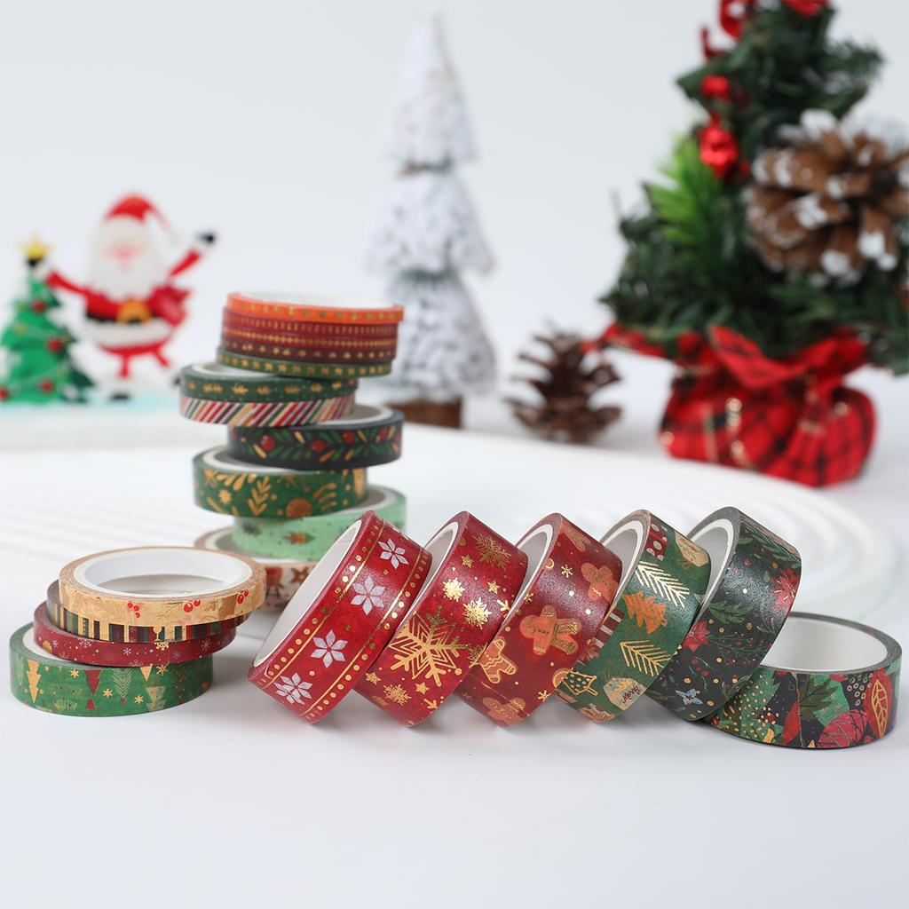 Christmas Snowflake Washi Tape Navidad Natal Noel Tree Gingerbread Man Tape Merry Christmas Decor For Home 2024 New Year 2025