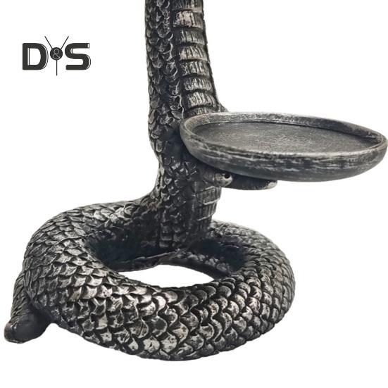 Vintage Candle Holder 3D Coiled Snake Resin Candle Holder Table Decor Snake Candle Holder for Bedroom Living Room