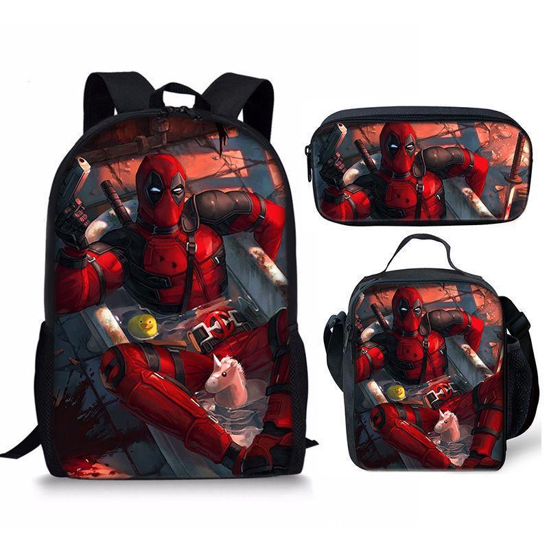 Backpack Satchel Pencil Case Three-Piece Set Student Schoolbag Cartoon Children'S Backpack