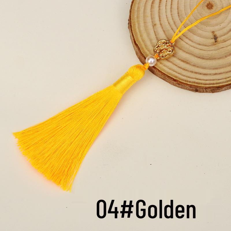 8cm Goldene Hohl-Pflaumenblüten-Quaste Lesezeichen & Zubehör-Anhänger