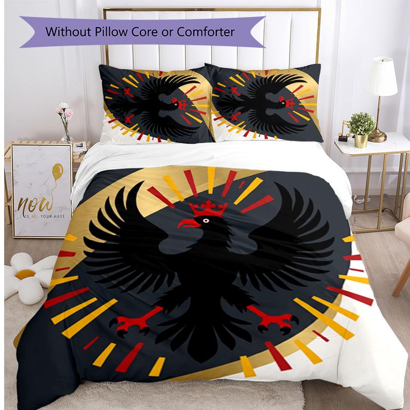 Set Biancheria da Letto Stampata Calcio Belgio 3 Pezzi Copriletto Traspirante Accogliente come Regalo per Inaugurazione Casa o Festa