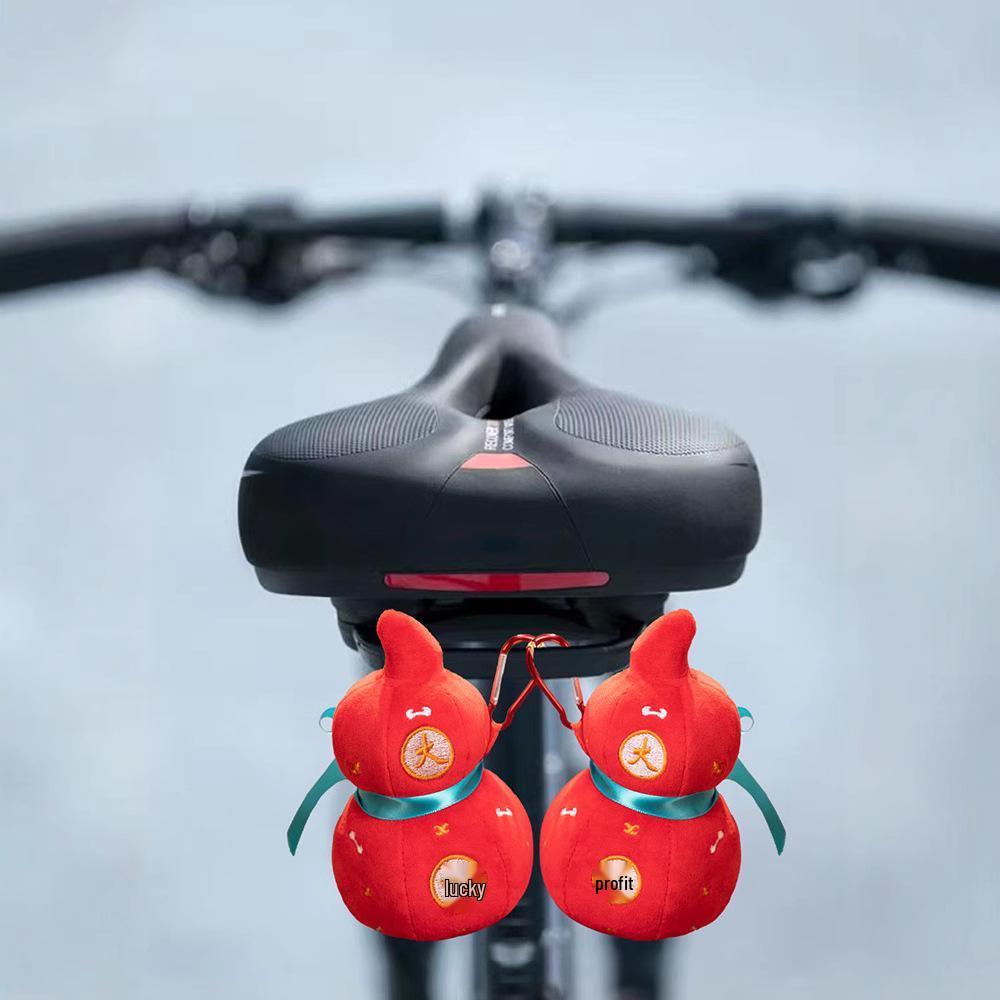 Auspicious Ruyi Gourd Plush Keychain - Cute DIY Schoolbag Ornament