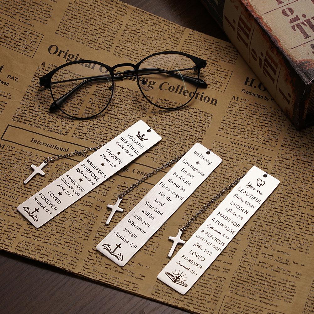 New Metal Engraved Bookmarks Stainless Steel Book Markers for Book Lovers Durable Page Holders Holiday Gifts for Book Enthusiast