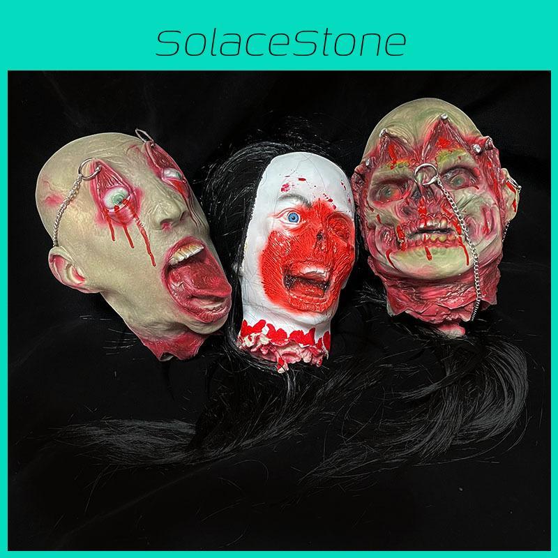 Simulation Horror Halloween Zombie Skull Head Props For Scene Decoration