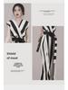 Sleeveless V-Neck Striped Jumpsuit with Waist Belt