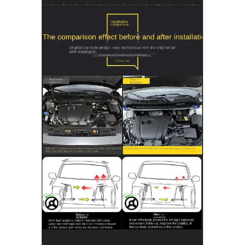 Front Stabilizer Strut Bar For Mazda3 BP 2019 2020 2021 2022 2023 2024 Upper Engine STB Strut Tower Brace Anti-Sway Suspension