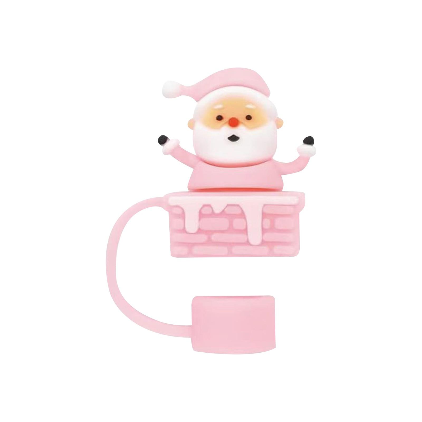 

10 мм 3D рождественский чехол для соломинки силиконовый чехол для соломинки 10 мм 0,4 дюйма пыленепроницаемые многоразовые крышки для соломинок One Size