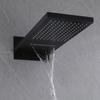 Modern Luxury Rainfall Waterfall Shower Head Set Remote Control Easy Wall Mount High Pressure Water Saving Spa