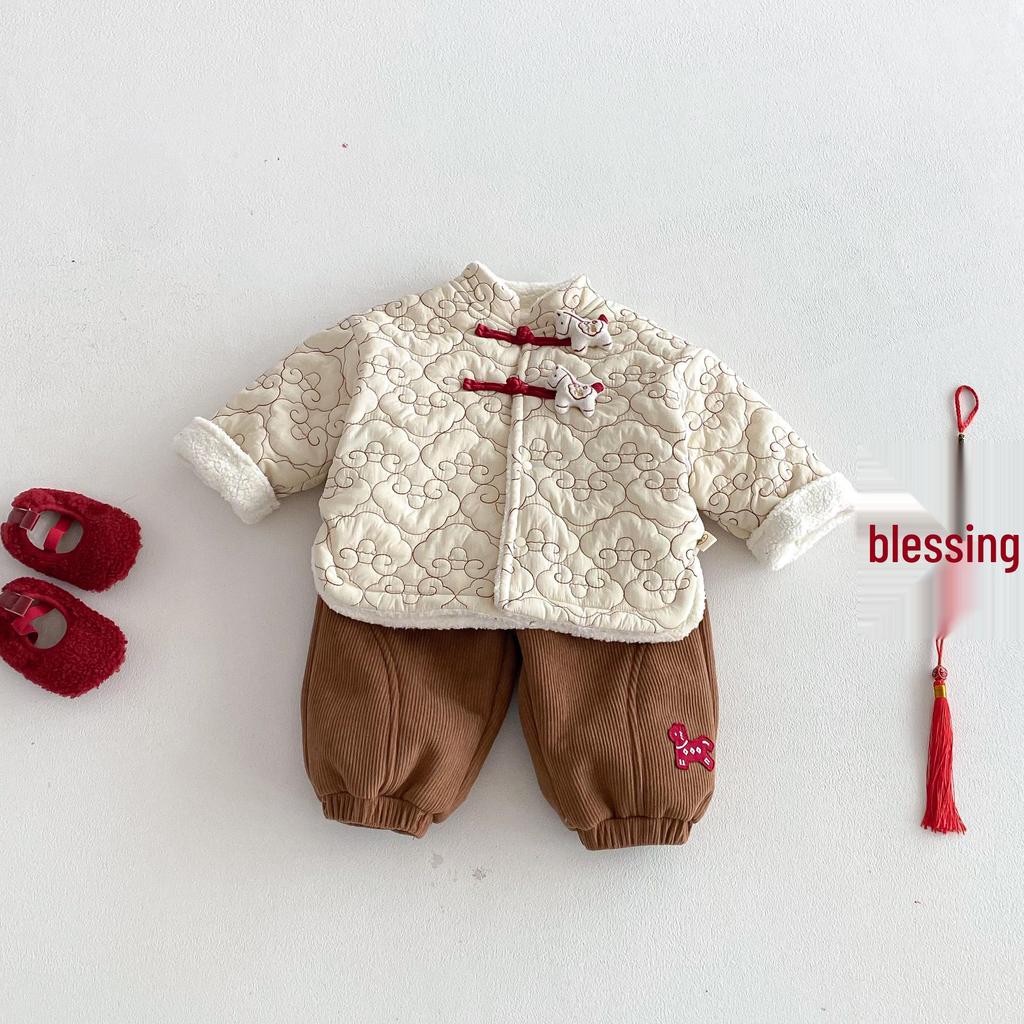 Gesteppte Weste für Kinder zum Chinesischen Neujahr 2025 - Winter-Baumwolljacke für Jungen