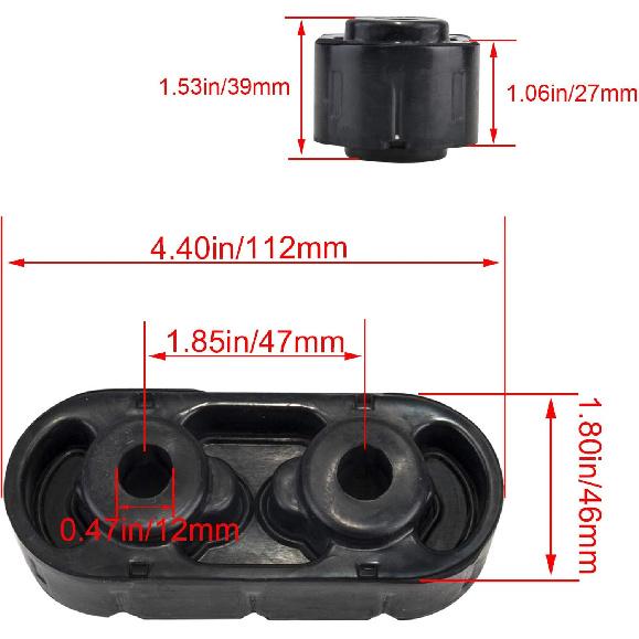 Ulators Exhaust Muffler Hangers 15092802 Compatible With 1999-2018 Silverado Sierra 1500, 2000-2018 Yukon/Tahoe, Built-In Iron Frame Hanger