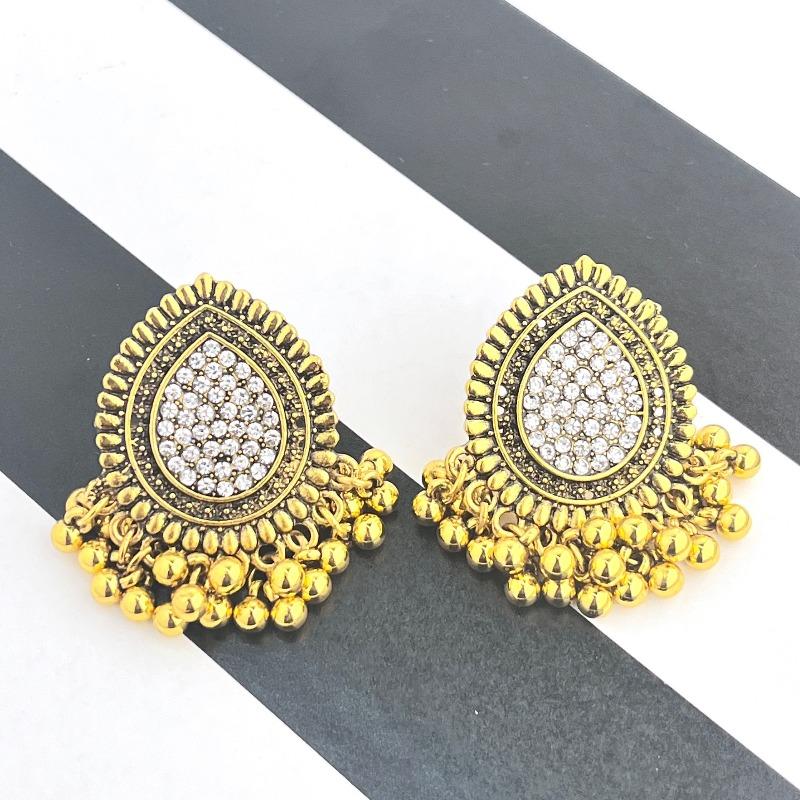 Chandelier Earrings Women's Rhinestone Gold Plated Vintage Declaration Tassel Earrings