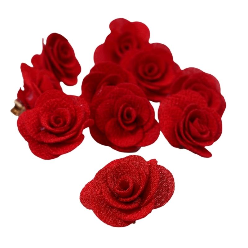 

10PCS Flower Barrettes Strong Grip Metal Hairpin Perfect for Office Parties Travel Wear Music Festival Hair Ornament 1 красный