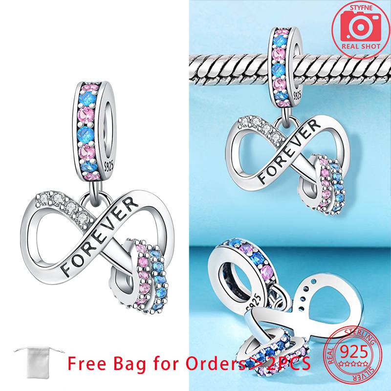 Αυθεντικά Στοιχεία Χαλκός Άπειρη Αιώνια Αγάπη Καρδιά Κρεμαστό Χάντρες Ταιριάζουν Βραχιόλια Χάντρες Για Γυναίκες Δημιουργία Κοσμημάτων DIY Δώρο