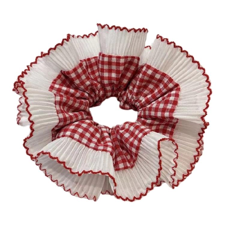 Lace Trim Hair Scrunchies for Women and Girl Aesthetic Hair Elastic Hair Tie Oversized Hair Circle for Everyday Wear