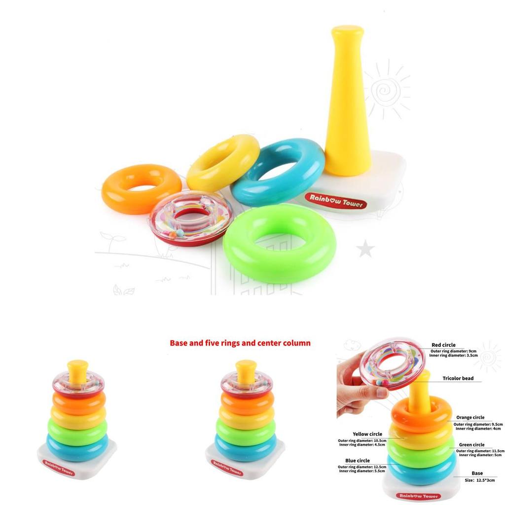 New Classic Baby Toy Set Ring Tower With Wobbly Function Stacking Fun Plastic/plastic 21.5*12.5*13.5