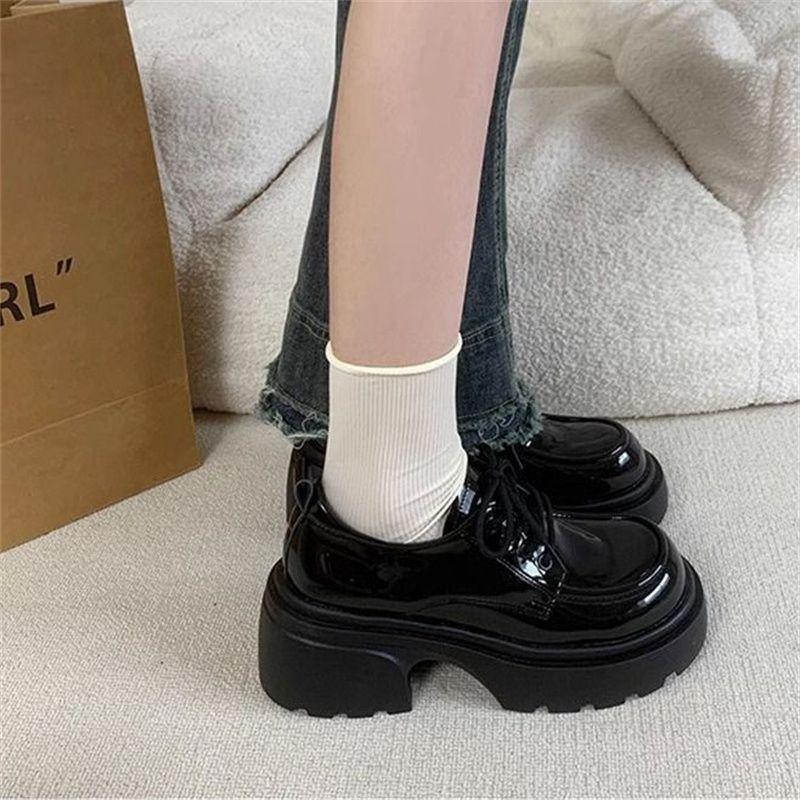 2025 Spring and Summer New Japanese Uniform High-heeled Mary Jane British Style Small Leather Shoes Women's Platform Heightening Single Shoes Women