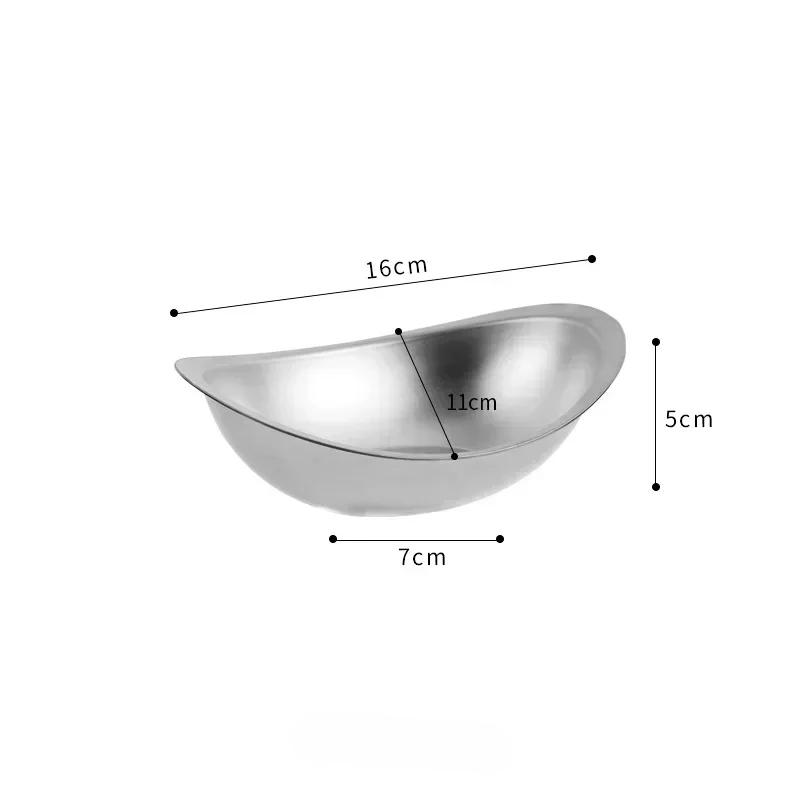 304 Stainless Steel Golden Ingot Bowl Korean Salad Bowl Commercial Dessert Snack Bowl Korean Cuisine Tableware
