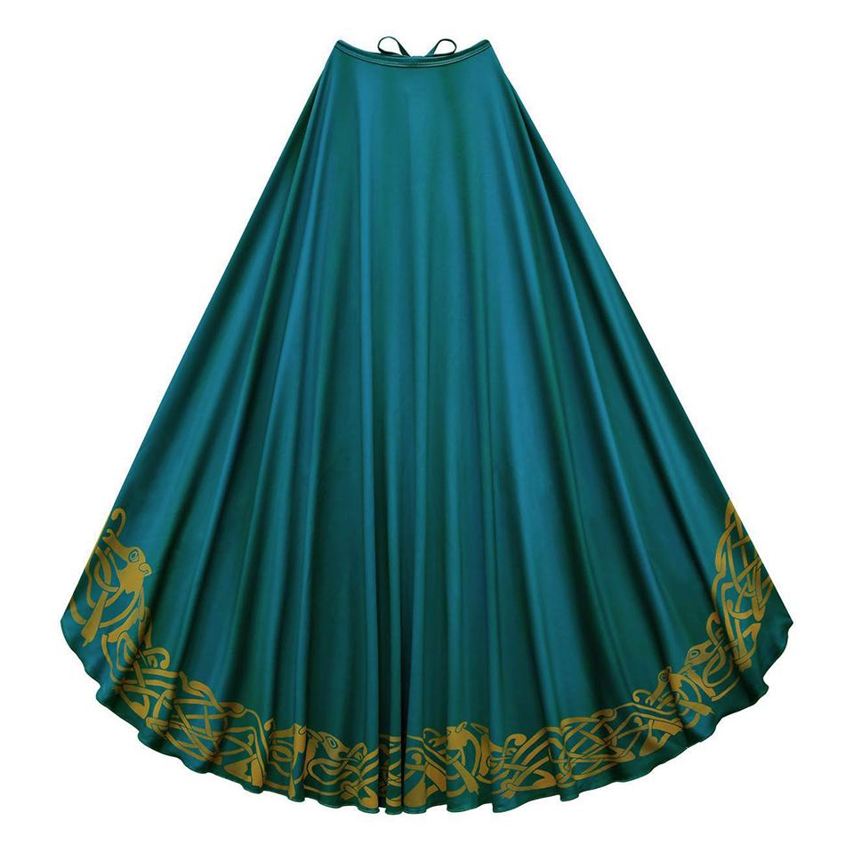 Cape Fille Mode Enfant Tulle Flocon de Neige Costume Princesse Cosplay Tenue Fête de Noël Enfant Cape à Capuche Imprimée Cadeau de Fête Free Size blue