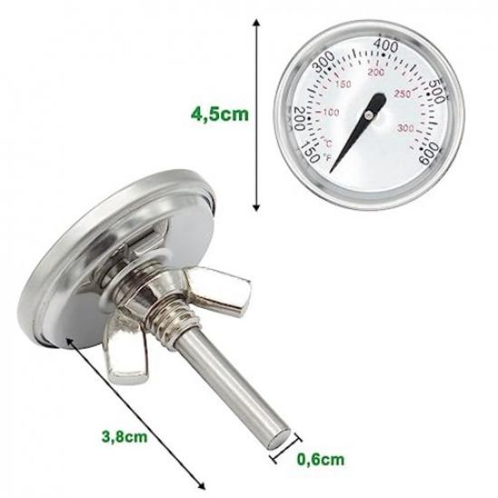 For Weber and Q Series Compatible BBQ Thermometer Stainless Steel 45MM