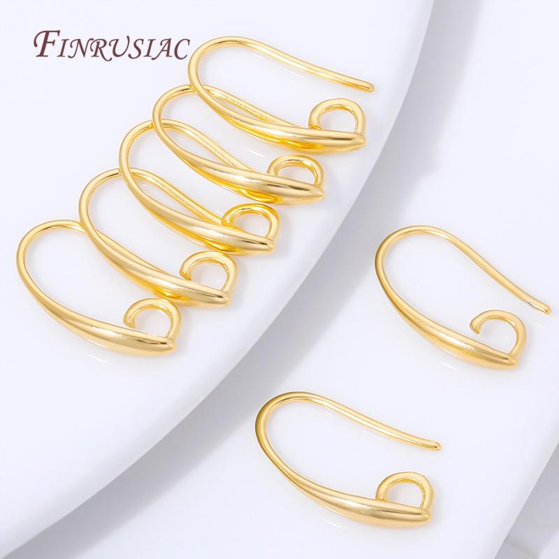 18K Gold Plated Earring Hooks,Hypoallergenic Ear Wires with Open Loop,DIY Jewelry Making Findings For Earrings Craft Supplies
