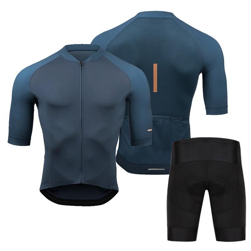 Mens Cycling Jersey Bib Shorts Set Breathable Quick-Dry Mountain Bike Apparel Outdoor Sports