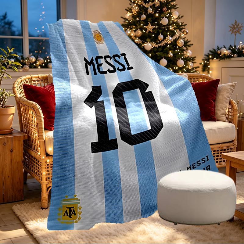 Coperta Stampata Lionel Messi - Morbida e Confortevole, per Camera da Letto, Viaggio, Divano, Decorazione Casa - Regalo di Compleanno Natale per Amico