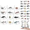 Simulated Deep Sea Ray Crab Squid Killer Whale Shark Model Desktop Ornament Set For Childrens Educational Playroom Decor