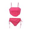 Multi-color new Korean version of girls tube top split swimsuit women's pure desire wind drawstring bikini hot spring vacation swimsuit