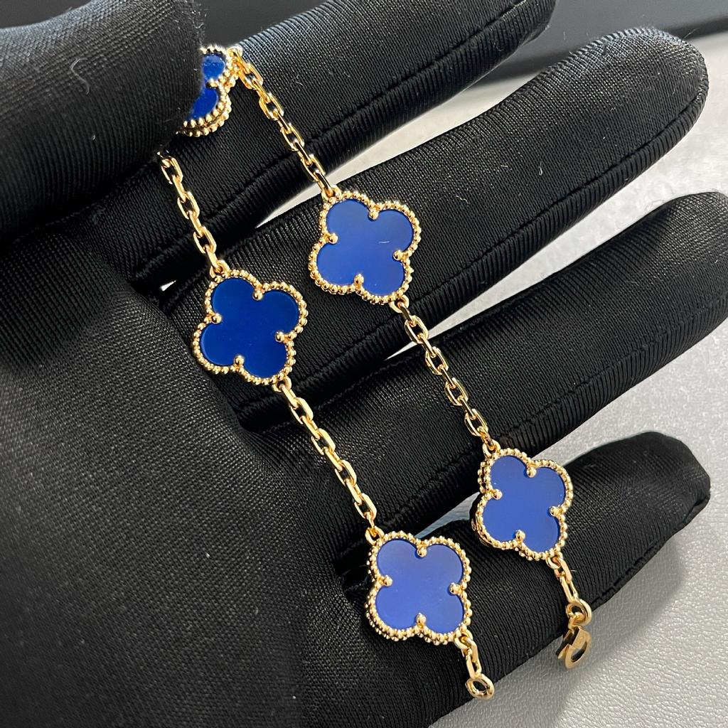 High-end Thin Flower Four-leaf Clover Five-flower Bracelet for Women, High-quality 18K Bracelet for Girlfriend's Birthday Gift